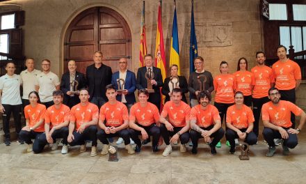 Molines, Giner, Sacha y Conillet reciben las felicitaciones de Ximo Puig tras ser campeones del mundo 